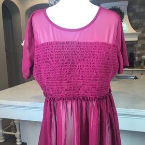 NWT: Bar III Sheer fuchsia flow (Large)